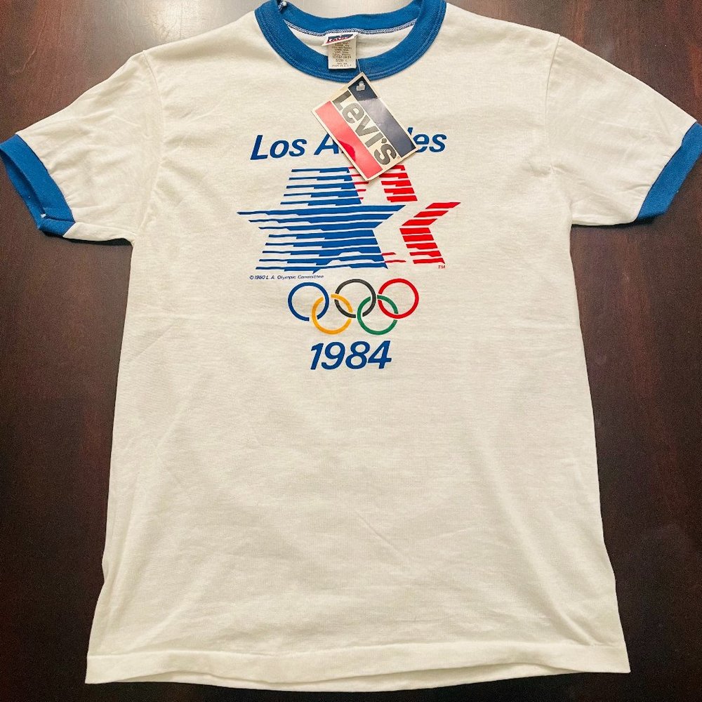 Authentic Vintage 1984 Levi's Olympic Games Los Angeles Ringer T-Shirt - RARE
